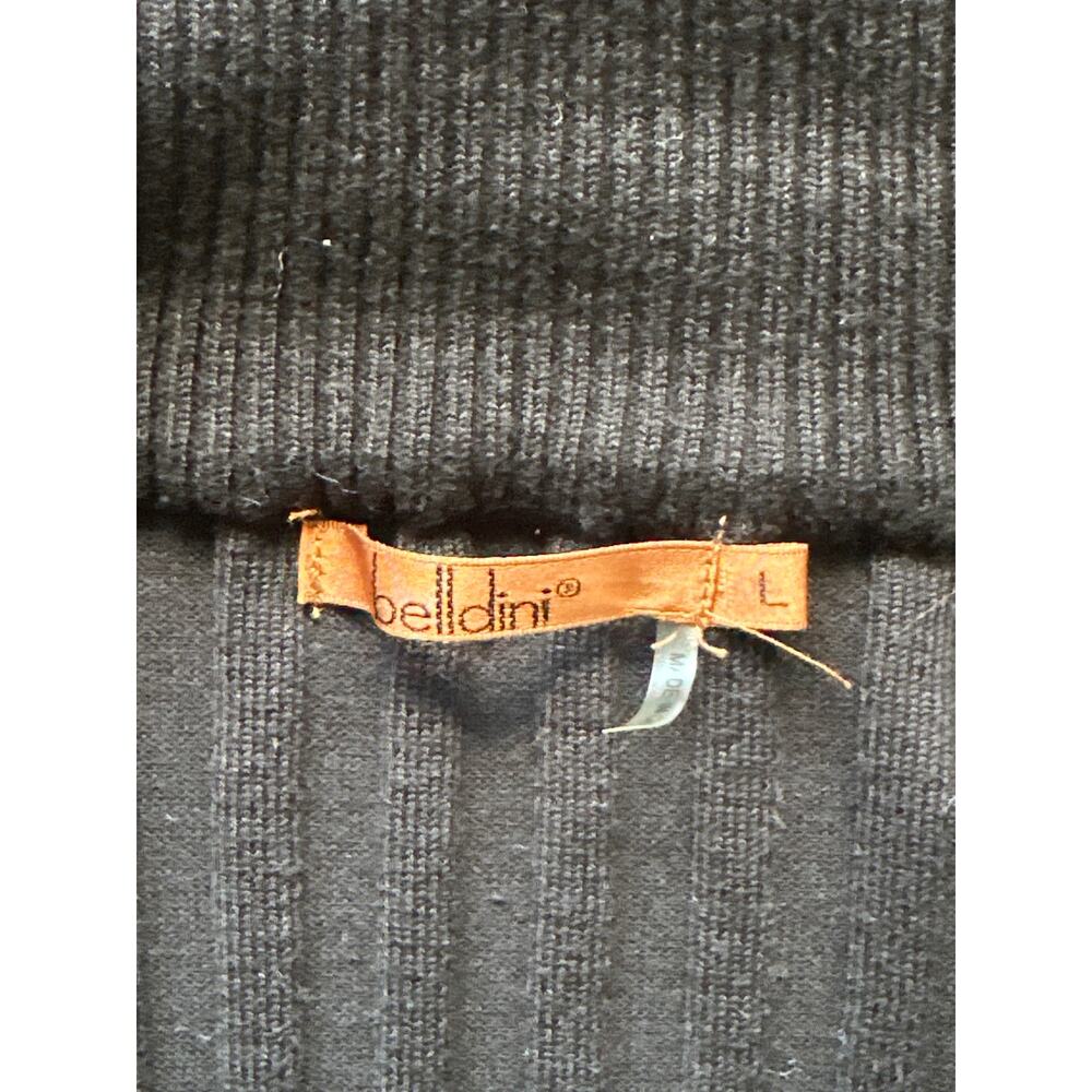 Y2K Belldini Ribbed High Neck Ruffle Penny Lane Cardigan Sweater L Black Trendy - Picture 8 of 15